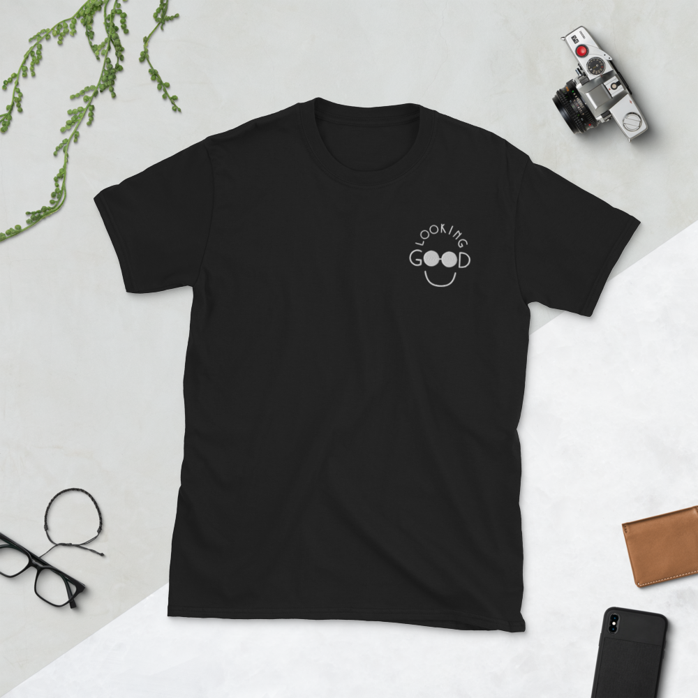 Looking Good Embroidered Unisex T-Shirt (Black)
