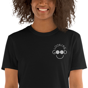 Looking Good Embroidered Unisex T-Shirt (Black)
